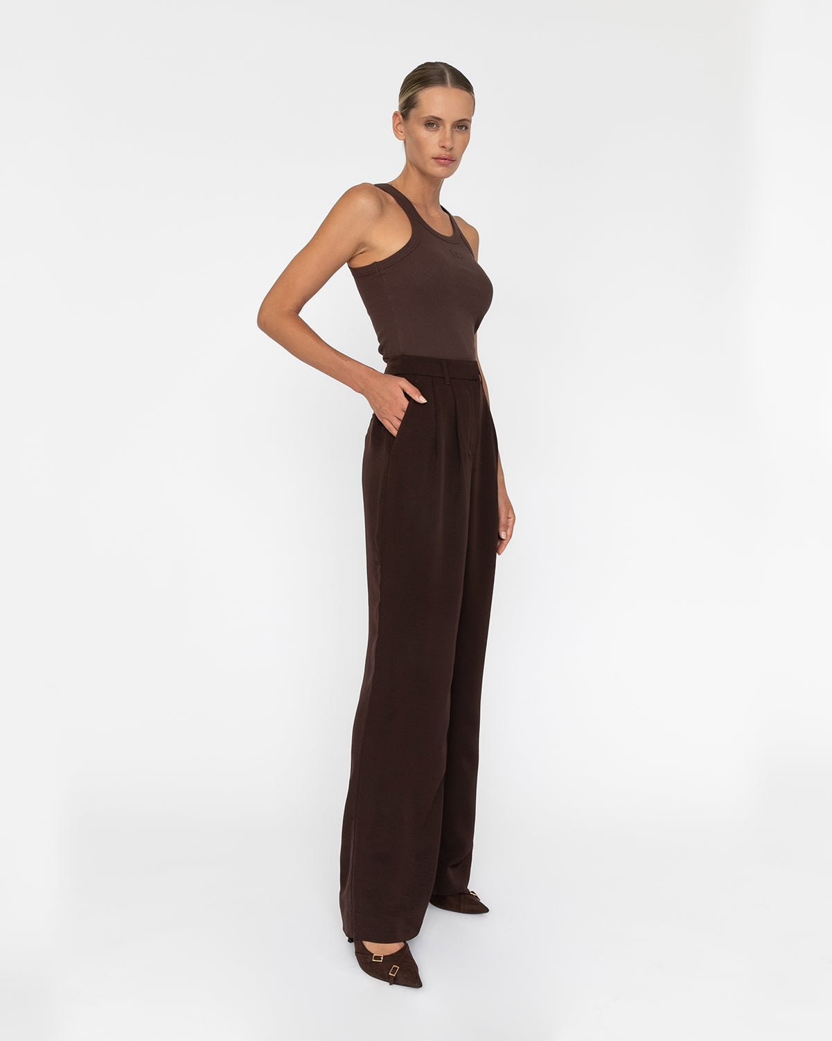 PALM BEACH SINGLET - CHOCOLATE