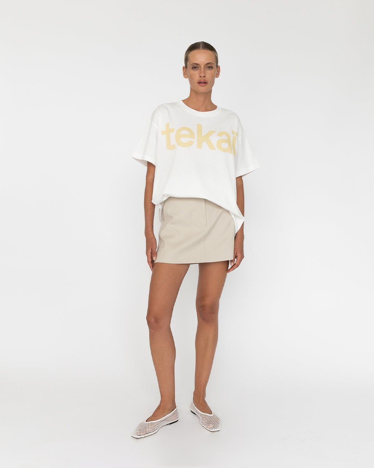 AVALON TEE - WHITE & YELLOW