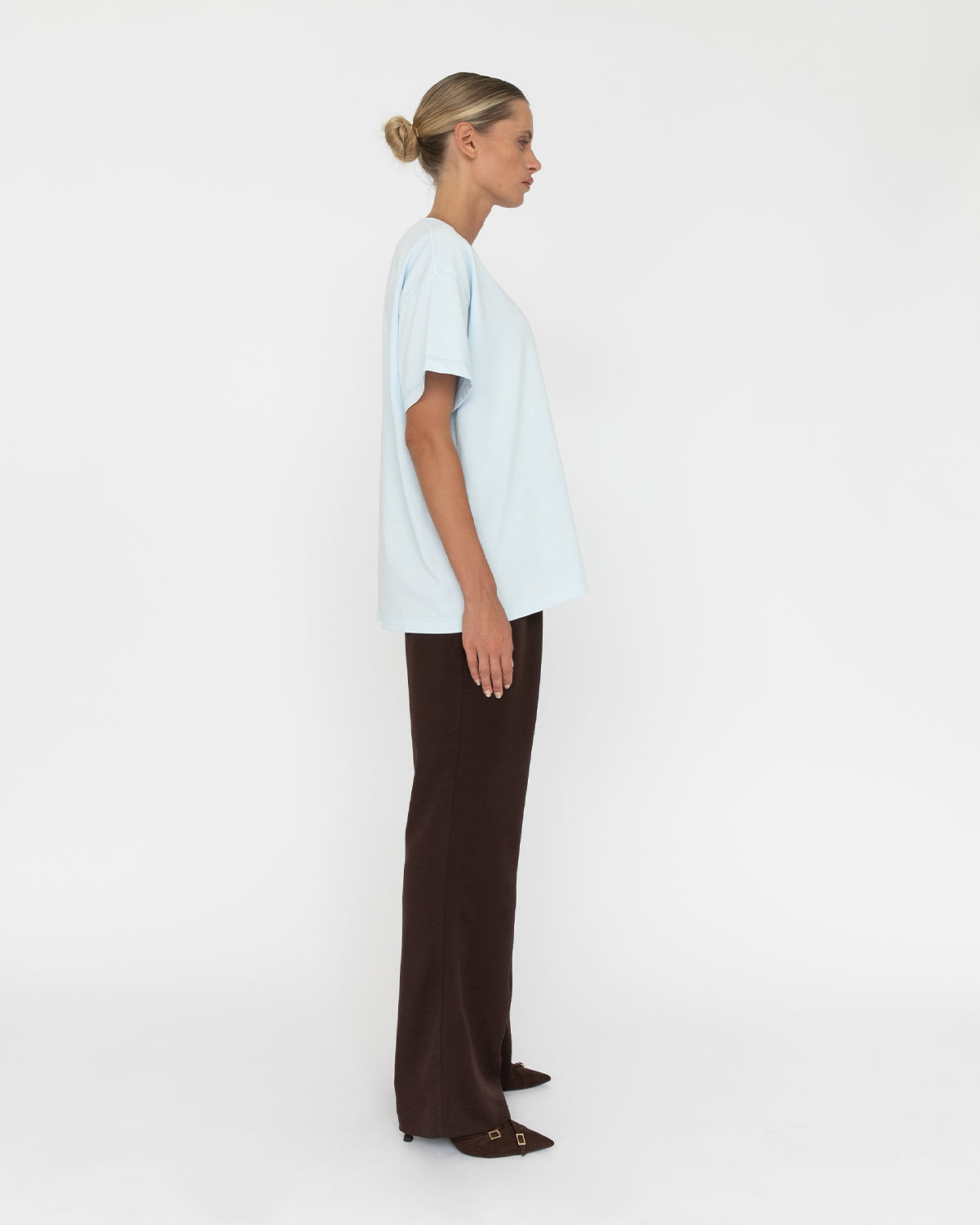 AVALON TEE - SKY BLUE & CHOCOLATE