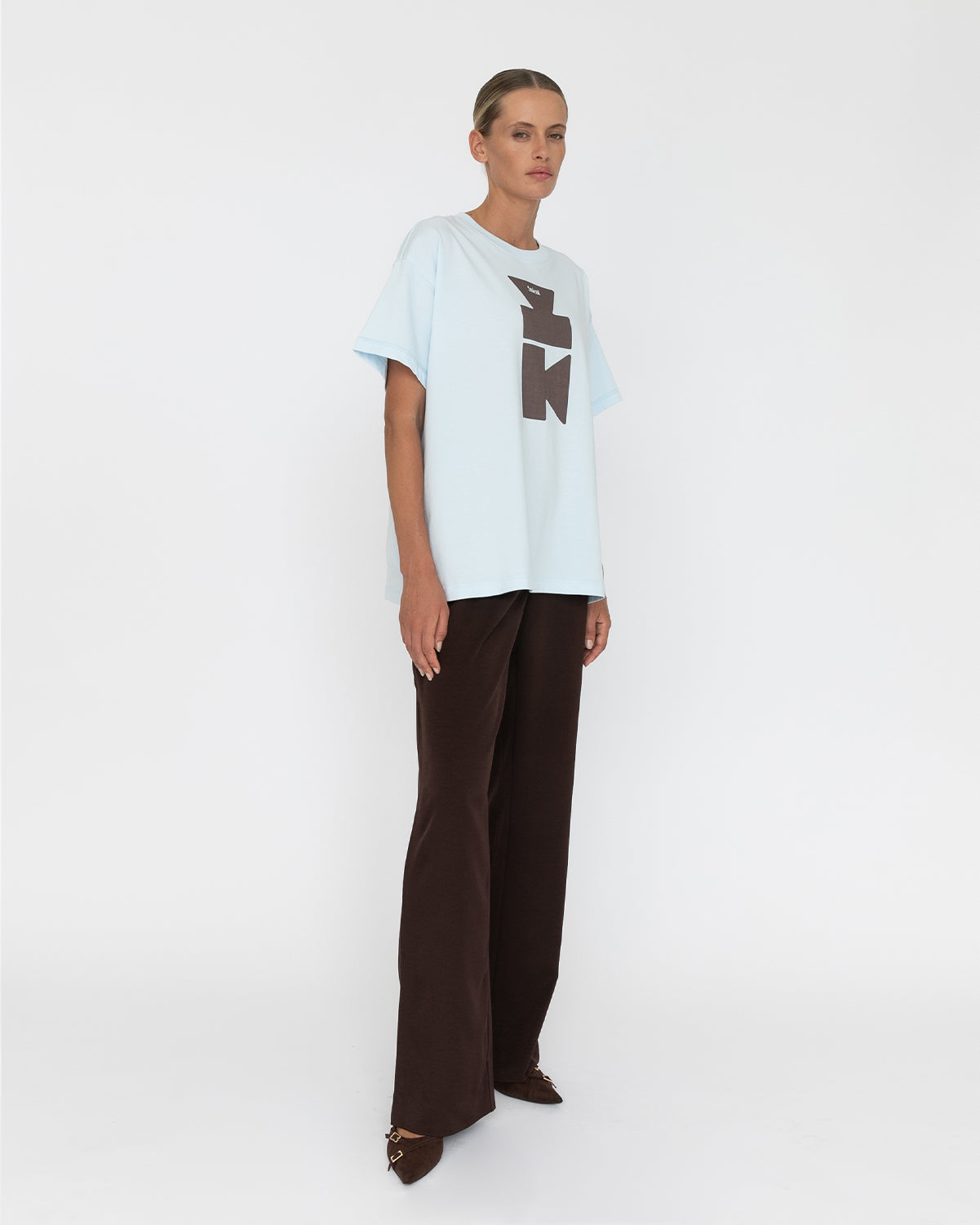 AVALON TEE - SKY BLUE & CHOCOLATE