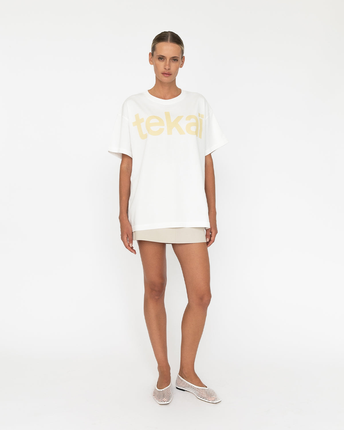 AVALON TEE - WHITE & YELLOW