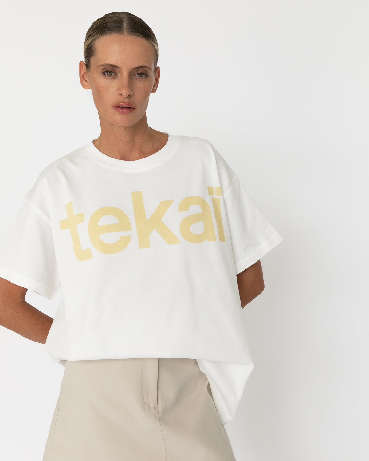 AVALON TEE - WHITE & YELLOW